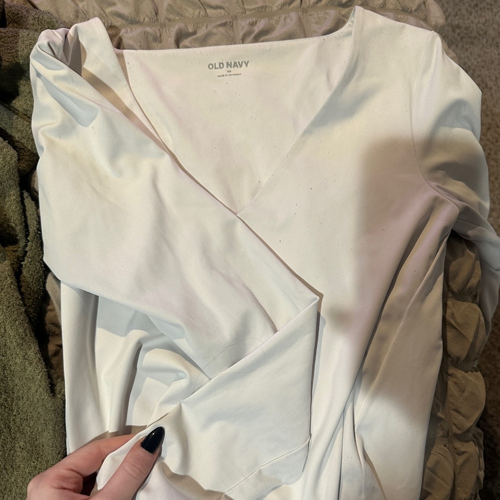 Old Navy Soft White Wrap Top